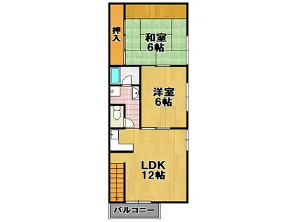 カーサ小町(2LDK/2階)の間取り写真