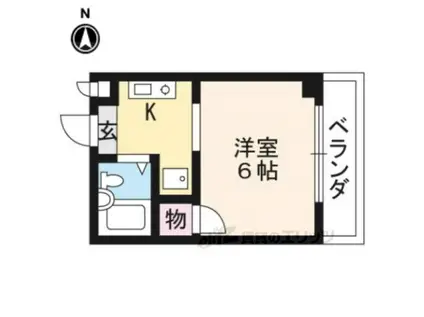 ヴィラスモールパイン(ワンルーム/2階)の間取り写真