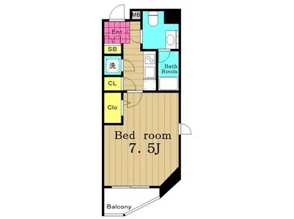 アイル両国弐番館(1K/6階)の間取り写真