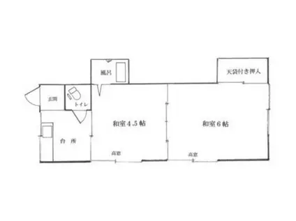 上板橋第二アパート(2K/2階)の間取り写真