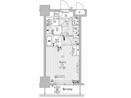 グランド・ガーラ横濱万世町(1K/9階)の間取り写真