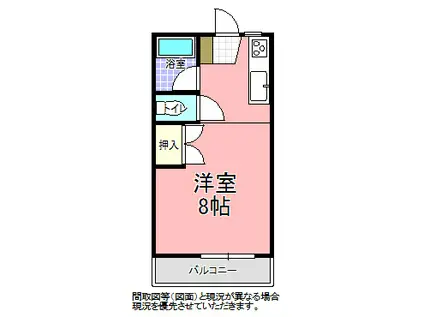 岩崎ハイム吉沢(ワンルーム/2階)の間取り写真