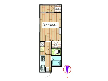 TYハウス玉村II(1K/1階)の間取り写真