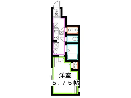 ミハス吉祥寺本町(1K/1階)の間取り写真