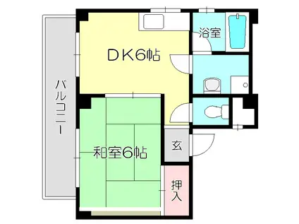 ハイツキシモト(1DK/3階)の間取り写真