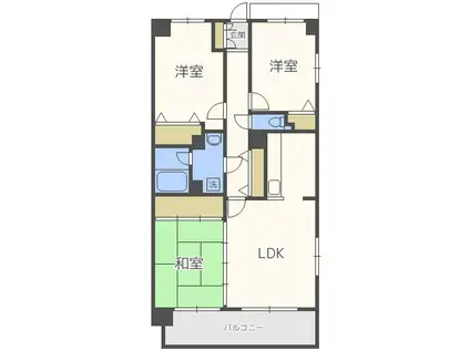アマール竹下(3LDK/3階)の間取り写真