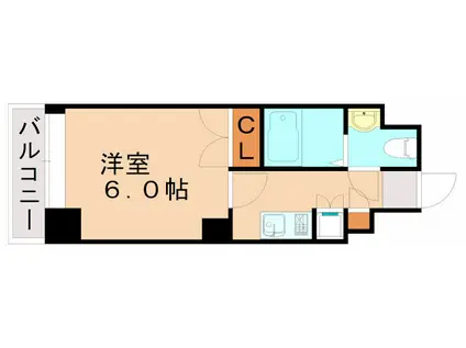 クレタ県庁前(1K/2階)の間取り写真