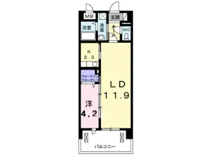 エテルノ・アイ(1LDK/1階)の間取り写真