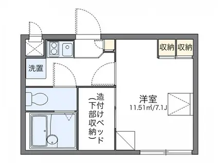 レオパレスグレイス(1K/1階)の間取り写真
