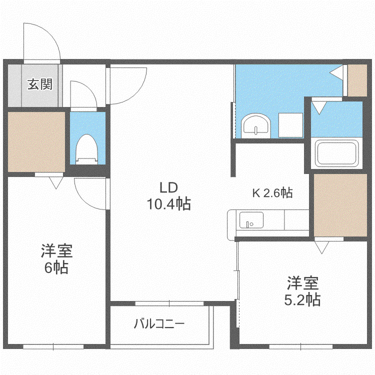 REEF NEST(2LDK/1階)の間取り写真