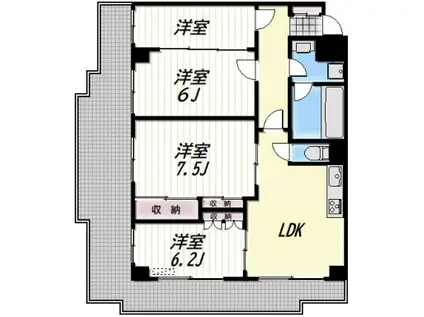 ガーデンコート大泉学園(4LDK/3階)の間取り写真