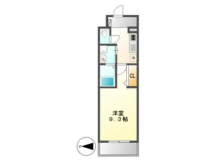 KDXレジデンス今池(1K/2階)の間取り写真