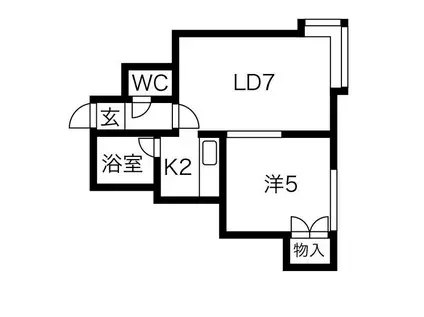 ハウスドマーニ(1LDK/2階)の間取り写真