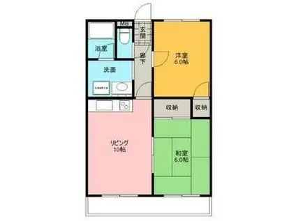 ヴィラアイリス(2LDK/1階)の間取り写真