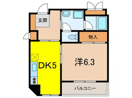 柳川ビル(1DK/4階)の間取り写真