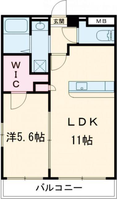 ソフィア21合川(1LDK/1階)の間取り写真