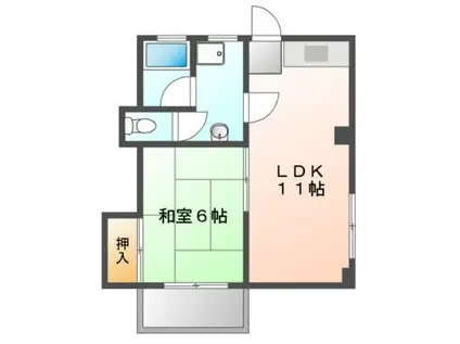 三恵吹田ハイツ(1LDK/5階)の間取り写真
