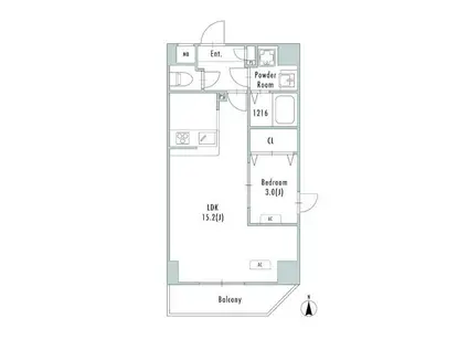 アルファコート谷在家(1LDK/5階)の間取り写真