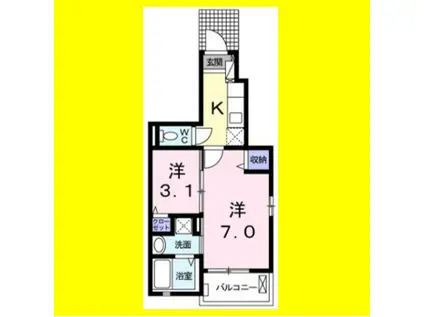 ゴールドリング池田I(1SK/1階)の間取り写真