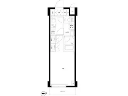 ルーブル島弐番館(1K/1階)の間取り写真