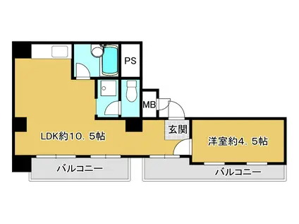 シード王子公園(1LDK/7階)の間取り写真