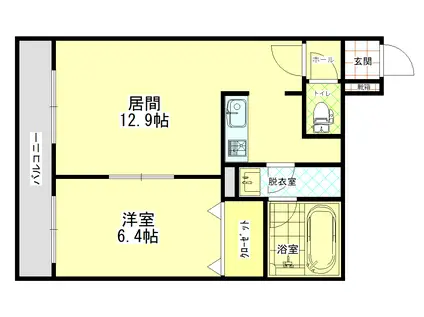 ステラガーデン(1LDK/5階)の間取り写真