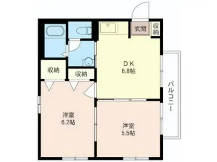 サニーコート(2DK/1階)の間取り写真