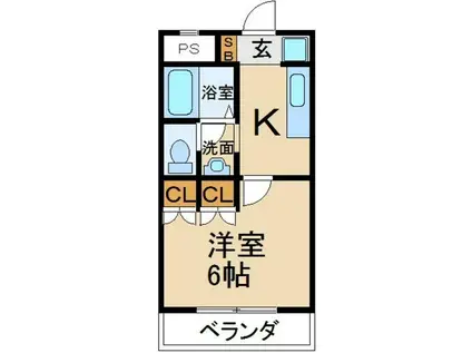 ラ カシタ(1K/2階)の間取り写真