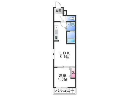 フジパレス西取石I番館(1LDK/2階)の間取り写真