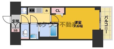SHOKEN RESIDENCE名古屋(1K/5階)の間取り写真