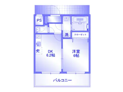 レジデンシャルイムス(1DK/3階)の間取り写真