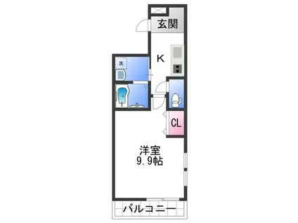 フジパレス新通(1K/1階)の間取り写真