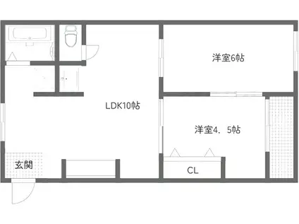 スリール杭瀬(2LDK/4階)の間取り写真