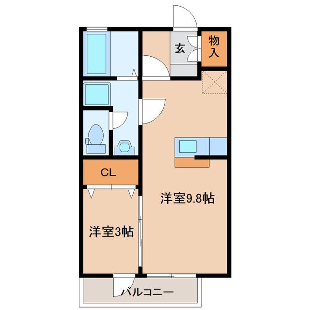カサヴェルデ弐番館(1LDK/2階)の間取り写真