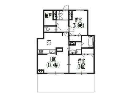 エテルナ(2LDK/1階)の間取り写真