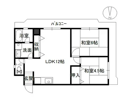 五色センタープラザ(2LDK/4階)の間取り写真