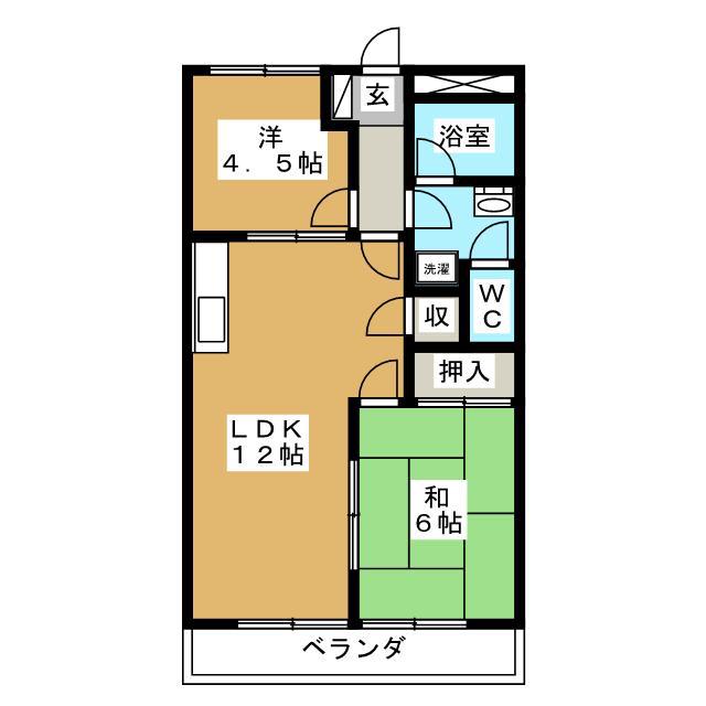 メゾンエクセル(2LDK/3階)の間取り写真