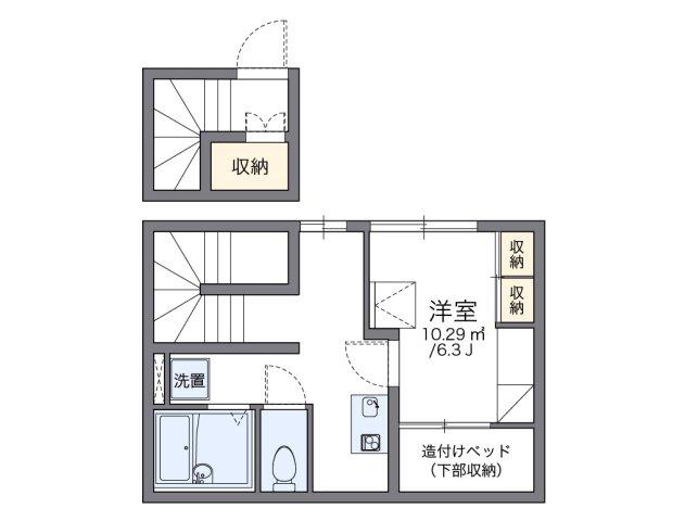 レオパレスサンセール(1K/2階)の間取り写真