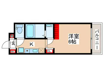 ロイヤルコート武蔵境(1K/1階)の間取り写真