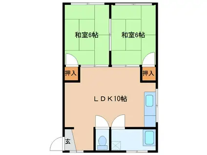 第一森本マンション(2LDK/3階)の間取り写真