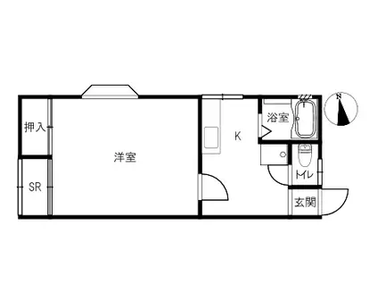 パル707A(1K/2階)の間取り写真