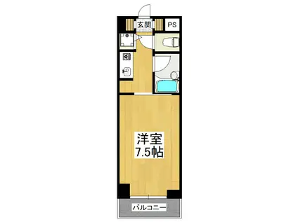 メゾンエルセラーン(1K/2階)の間取り写真