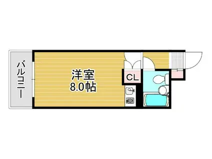 朝日プラザ博多(ワンルーム/4階)の間取り写真