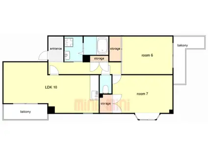 雅マンションパ-トⅡ(2LDK/2階)の間取り写真