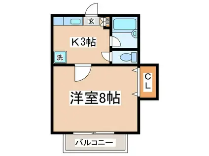 ルミエール(1K/2階)の間取り写真