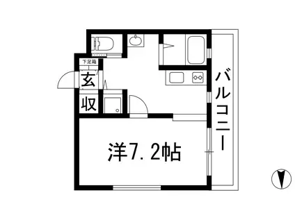 ONLYONE GRORY花屋敷(1K/1階)の間取り写真