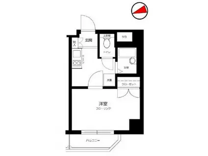 ヴェルデファイン荻窪(1K/2階)の間取り写真