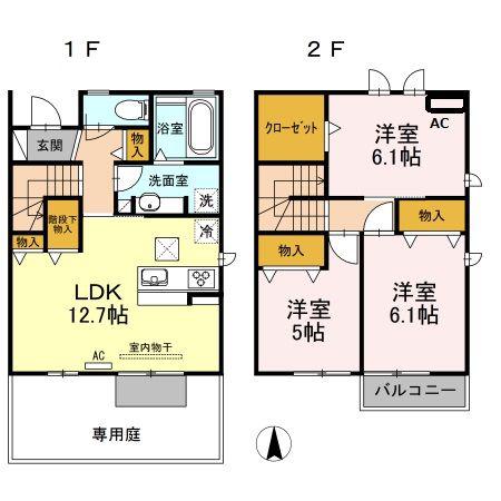 ソフィア ドゥーオ(3LDK/1階)の間取り写真
