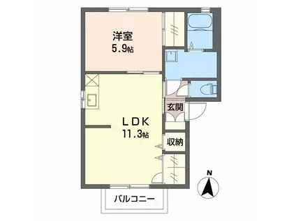 セピアコート310(1LDK/2階)の間取り写真