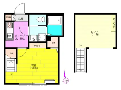 美-MING北里IV(1K/1階)の間取り写真